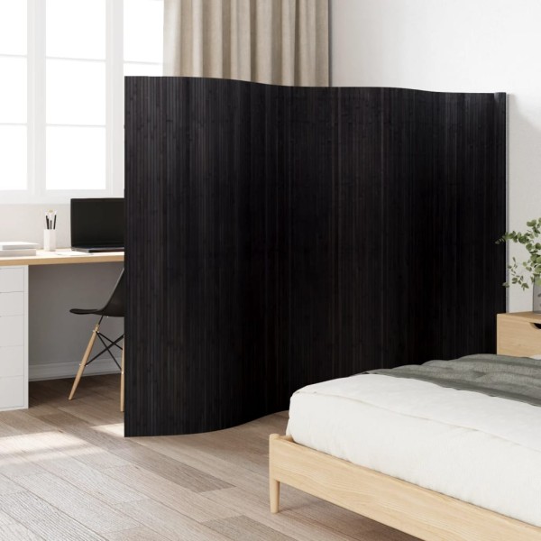 Room divider, black, width 400 cm, height 165 cm, bamboo