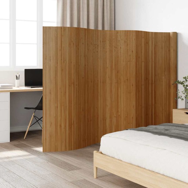Room divider, brown, width 600 cm, height 165 cm, bamboo