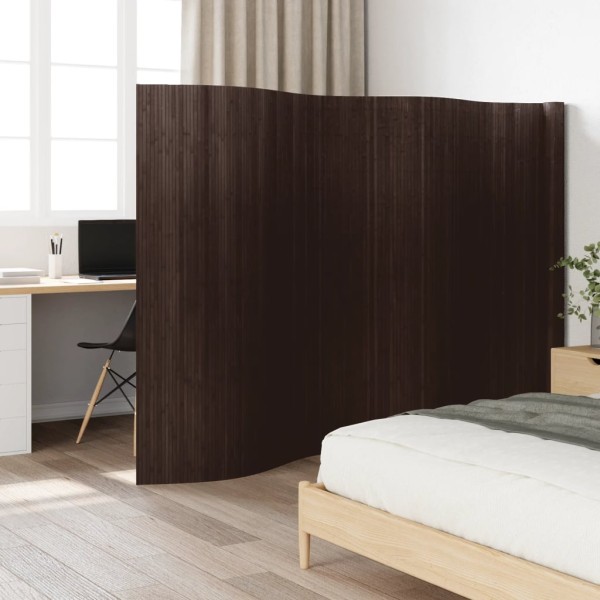 Room divider, dark brown, width 600 cm, height 165 cm, bamboo