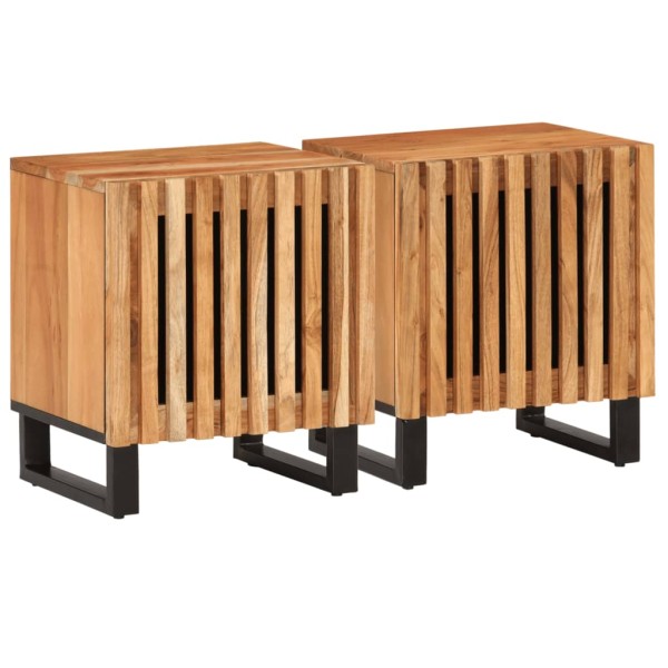 Bedside cabinets, 2 pcs., 40x34x46cm, solid acacia