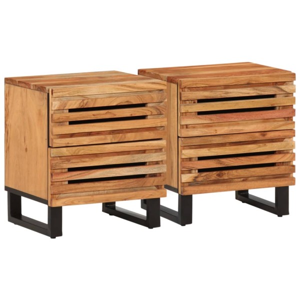 Bedside cabinets, 2 pcs., 40x34x46cm, solid acacia