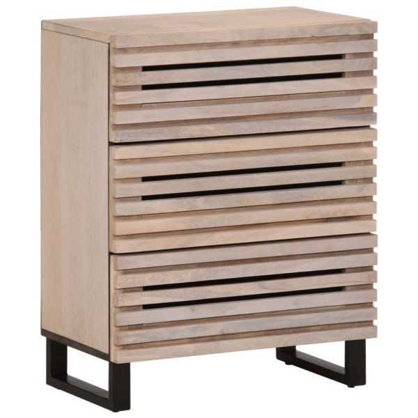 Side cabinet, white, 60x34x75cm, solid mango wood