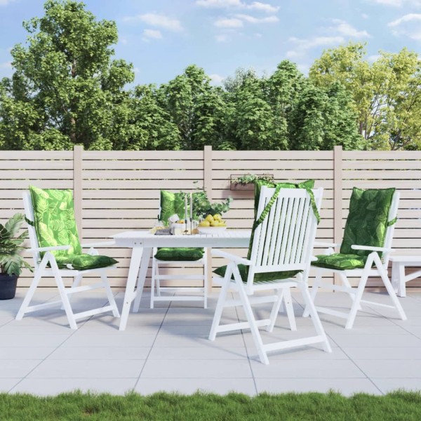 Seat cushions, 4pcs., oxford fabric, with leaves