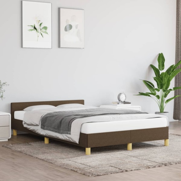 Bed frame without mattress, dark brown, 120x190cm, fabric
