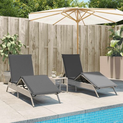 Sunbeds with table, 2 pcs.,...