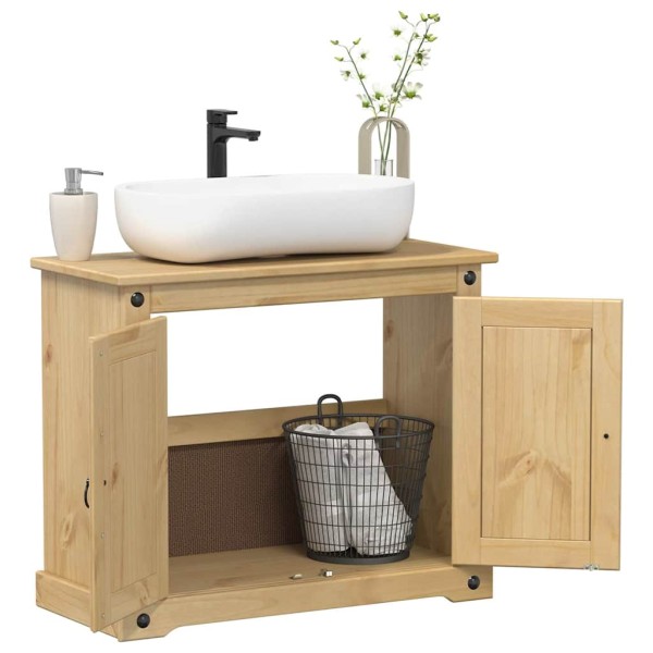 Bathroom cabinet for Corona washbasin, 73x33x60cm, solid pine