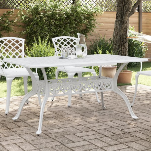 Garden table, white, 150x90x72cm, cast aluminum