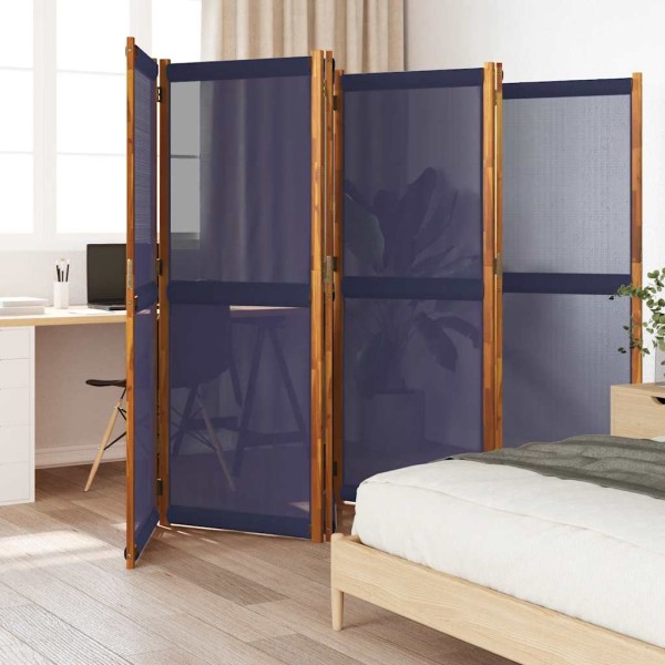 Room divider, 6 segments, dark blue, 420x180cm