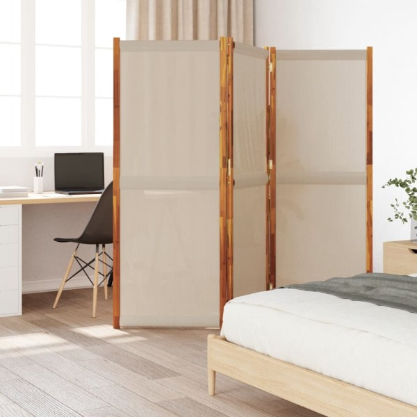 Room partition, 3 segments, taupe color, 210x180cm