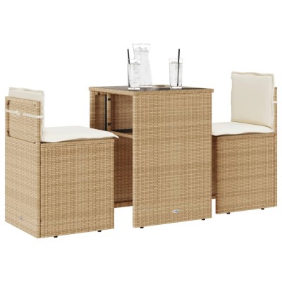Bistro set with cushions, 3...