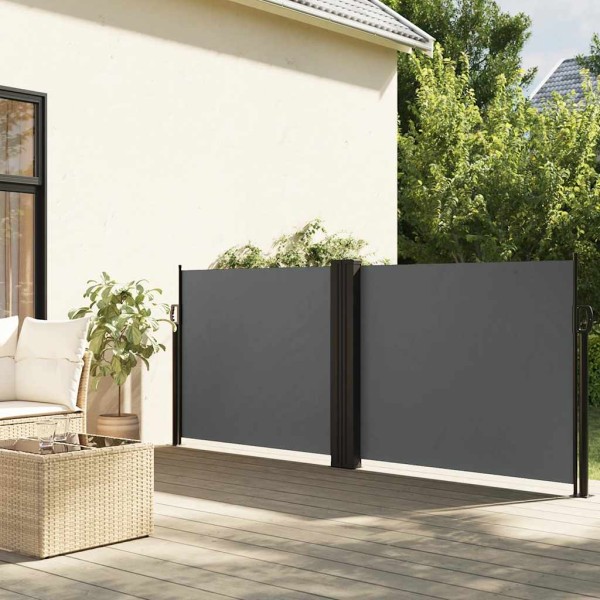 Retractable side partition, anthracite color, 100x1000cm