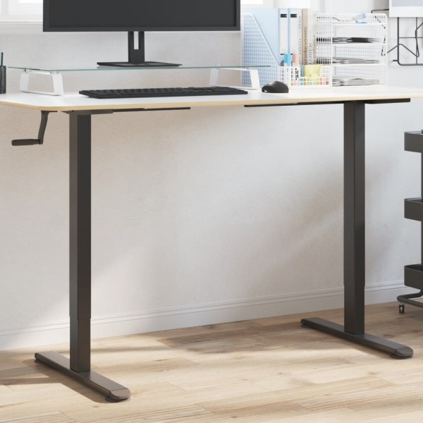 Desk frame, black, (94-135)x60x(70-114)cm, steel