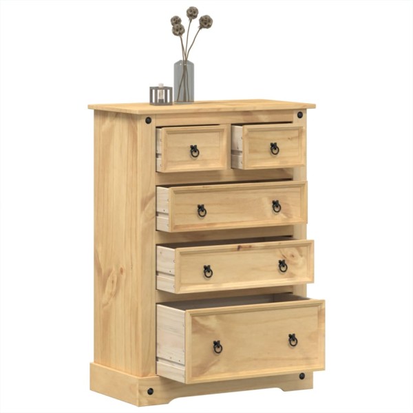 Chest of drawers with drawers Corona, 80x43x114cm, solid pine