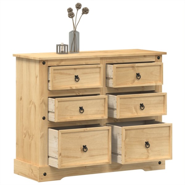 Chest of drawers with drawers Corona, 110x43x91cm, solid pine