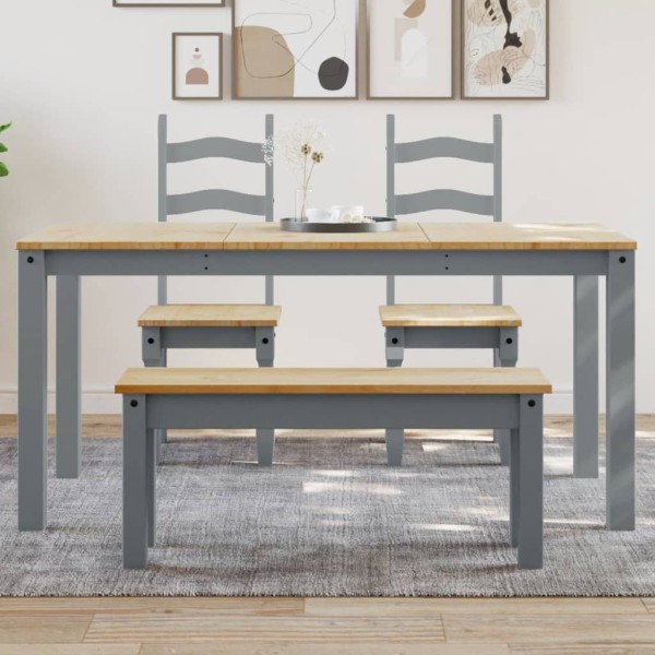 Dining table PANAMA, gray, 160x80x75cm, solid pine