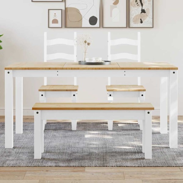 Dining table PANAMA, white, 160x80x75cm, solid pine