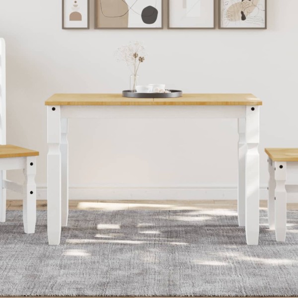 Corona dining table, white, 112x60x75cm, solid pine