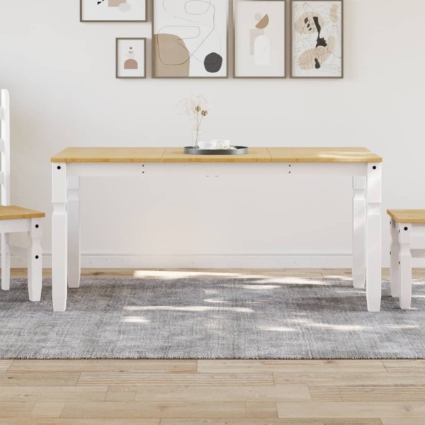 Corona dining table, white, 160x80x75cm, solid pine