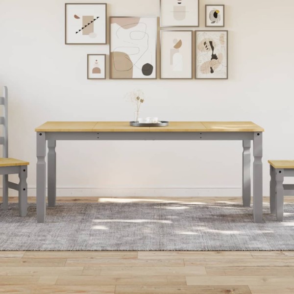 Corona dining table, gray, 180x90x75cm, solid pine