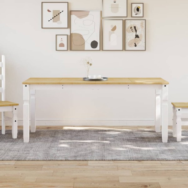 Corona dining table, white, 180x90x75cm, solid pine