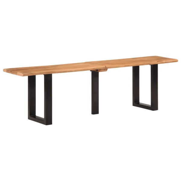 Bench, 160 cm, solid acacia wood and steel