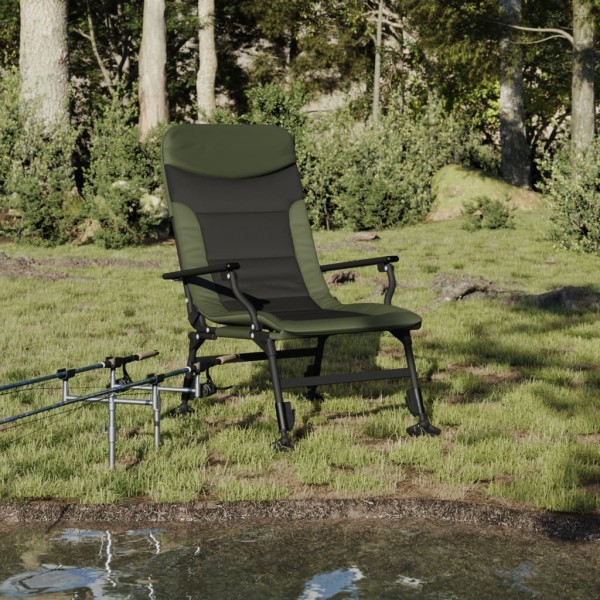 Fishing chair with armrests, green, foldable