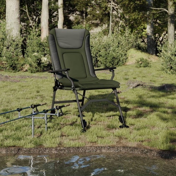 Fishing chair with armrests, green, foldable