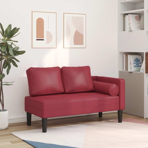 Lounge sofa with pillows, wine, artificial leather