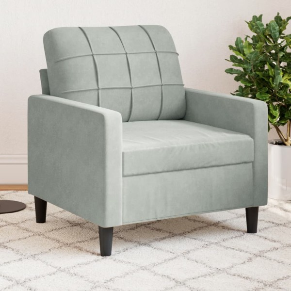 Armchair, light gray, 60cm, velvet