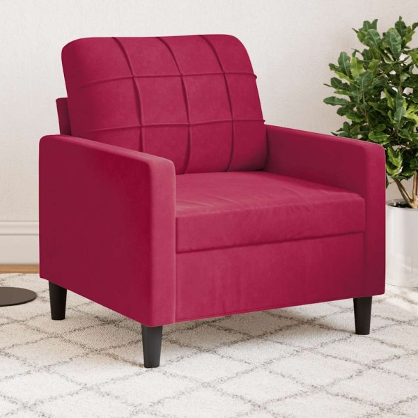 Armchair, red wine color, 60cm, velvet