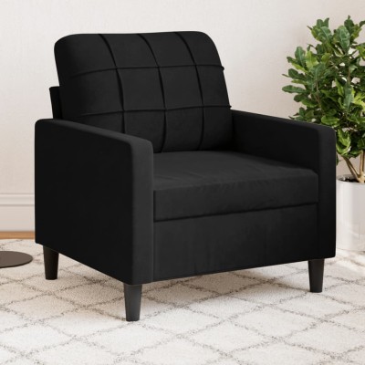 Armchair, black, 60cm, velvet