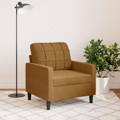 Armchair, brown, 60cm, velvet