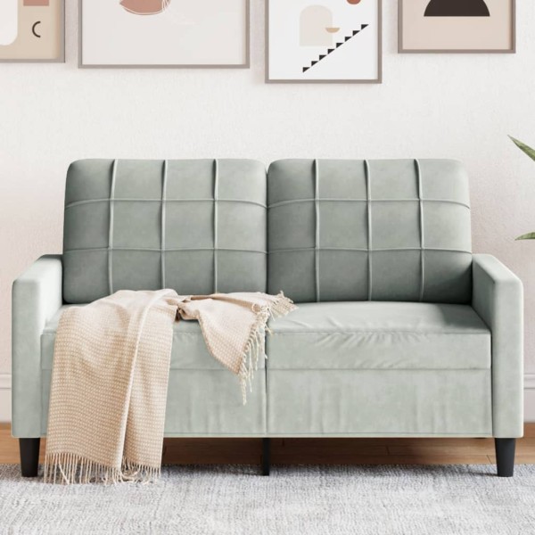 Double sofa, light gray, 120cm, velvet