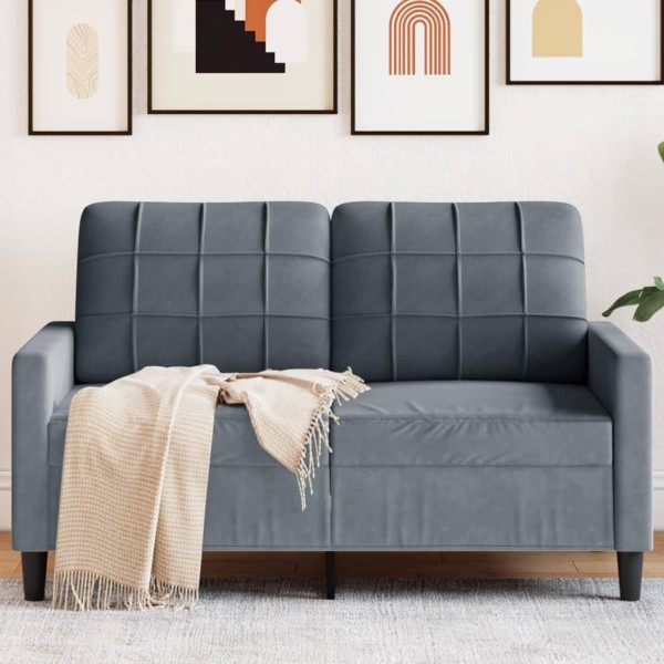 Double sofa, dark gray, 120cm, velvet