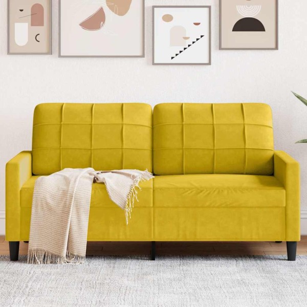 Double sofa, yellow, 140cm, velvet