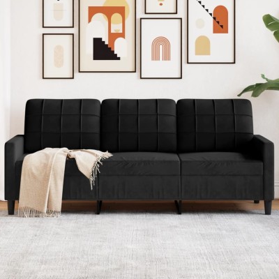 Three-seater sofa, black,...