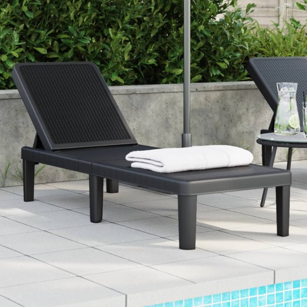 Sunbed, 155.5x57x28cm, PP, adjustable in 4 heights
