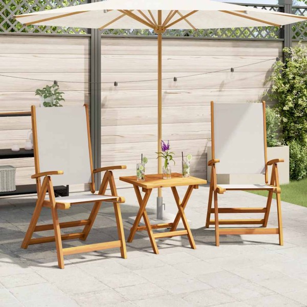 Folding garden chairs, 2 pcs., solid acacia and textilene