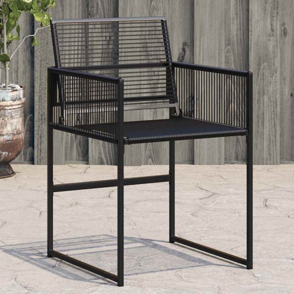Garden chairs, 4 pcs., black, polyrattan