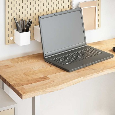 Desk top, raw oak, rectangular