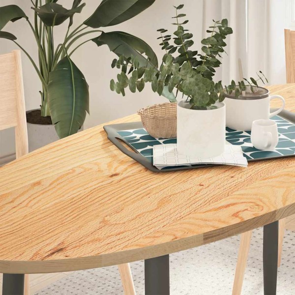 Table top, 140x60x2 cm, solid oak wood, oval shape