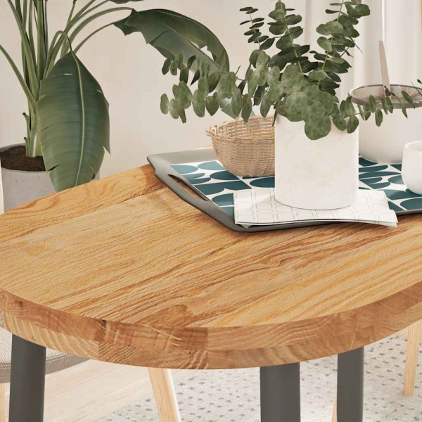 Table top, light brown, 100x50x4 cm, solid oak, oval