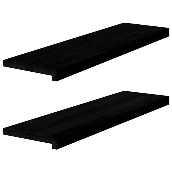 Window sills, 2 pcs, dark brown, 90x30x2 cm, oak wood