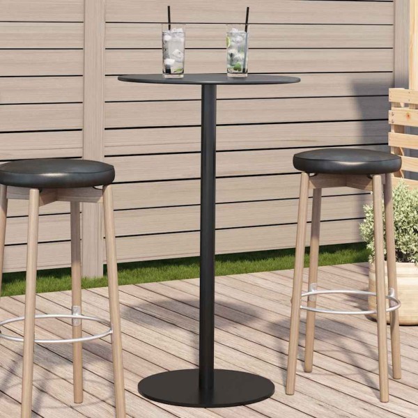 Garden table, black, diameter 60x105cm, steel