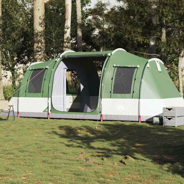 Camping tent, green, four-person, tunnel