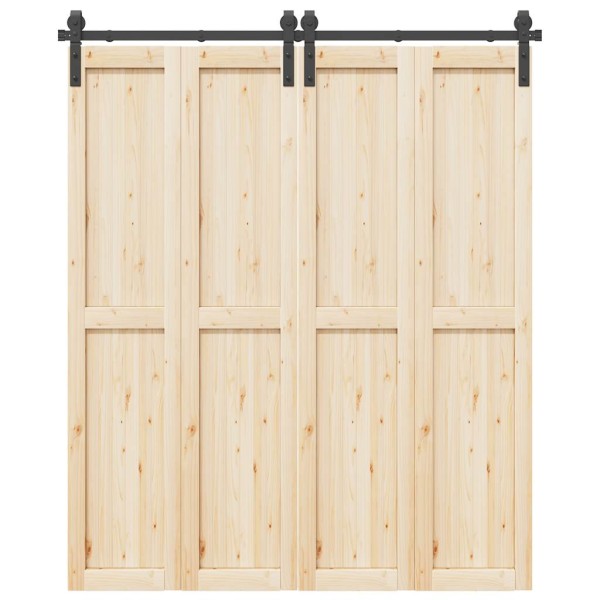 Sliding door hardware set, black, 183cm, steel