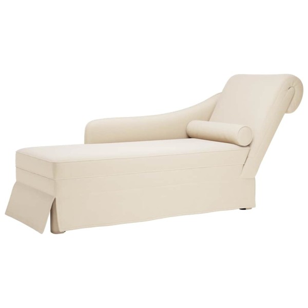 Lounger with pillow/armrest on the right, pink, linen