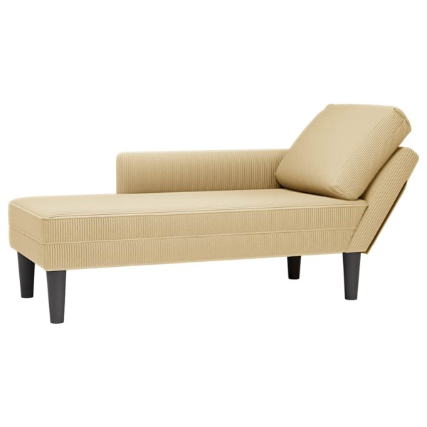 Chaise Lounge with pillow gray green velvet fabric