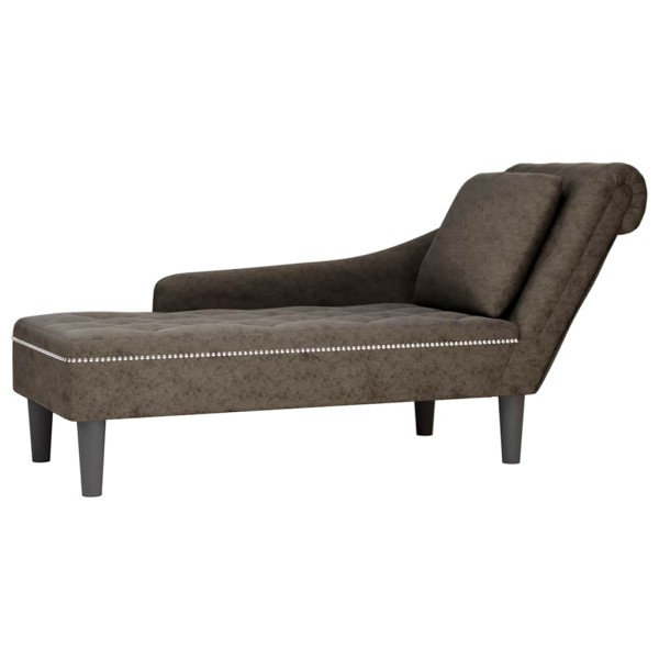 Lounger with pillow/armrest on the right, gray