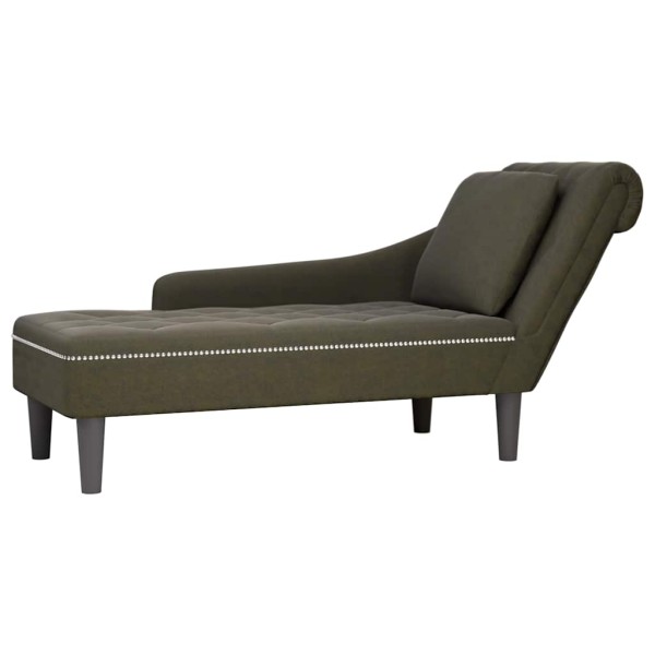 Lounger with pillow/armrest on the right, green